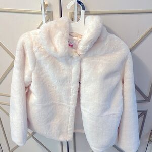 Girls Furry White Jacket NWT size 10-12